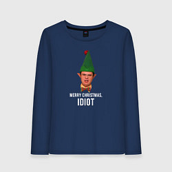 Женский лонгслив Merry Christmas idiot