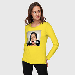 Лонгслив хлопковый женский Sasha Gray love big angel, цвет: желтый — фото 2