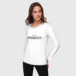 Лонгслив хлопковый женский Prosecco mood original, цвет: белый — фото 2