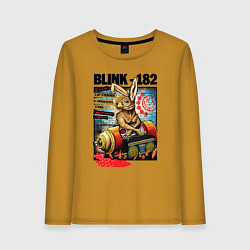 Лонгслив хлопковый женский Blink 182 band, цвет: горчичный
