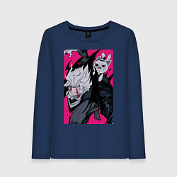 Лонгслив хлопковый женский Дандадан Кэн Такакура, цвет: тёмно-синий
