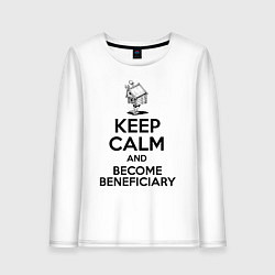Лонгслив хлопковый женский Успокойся и стань бенефициаром, цвет: белый