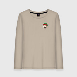 Женский лонгслив Рик и Морти новогодний Морти в шапке