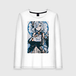 Лонгслив хлопковый женский Геншин Шэнь Хэ, цвет: белый