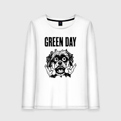 Лонгслив хлопковый женский Green Day - rock dog, цвет: белый