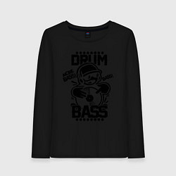 Лонгслив хлопковый женский Drum n Bass: More Bass, цвет: черный
