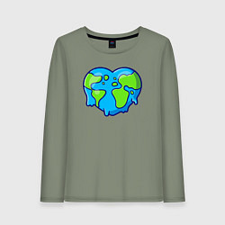Лонгслив хлопковый женский Earth lover, цвет: авокадо