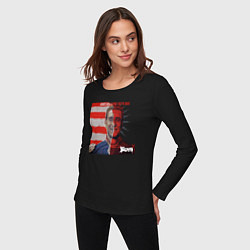 Лонгслив хлопковый женский Хоумлендер улыбается The boys, цвет: черный — фото 2