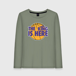Лонгслив хлопковый женский Леброн - король здесь, цвет: авокадо