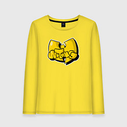 Лонгслив хлопковый женский Wu-Tang bubble, цвет: желтый