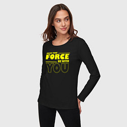 Лонгслив хлопковый женский May the force be with you Star wars, цвет: черный — фото 2