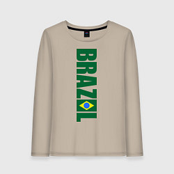 Лонгслив хлопковый женский Brazil Football, цвет: миндальный