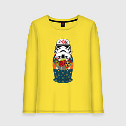 Лонгслив хлопковый женский Имперская матрёшка, цвет: желтый
