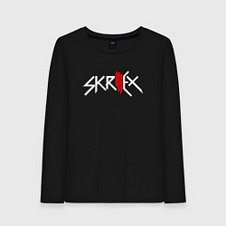 Лонгслив хлопковый женский Skrillex - logo, цвет: черный