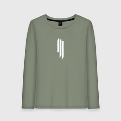 Лонгслив хлопковый женский Skrillex - logo, цвет: авокадо