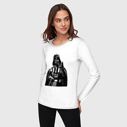 Лонгслив хлопковый женский Дарт Вейдер ситх, цвет: белый — фото 2