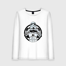 Лонгслив хлопковый женский Империя победит повстанцы падут, цвет: белый