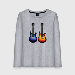 Лонгслив хлопковый женский Яркие гитары, цвет: меланж