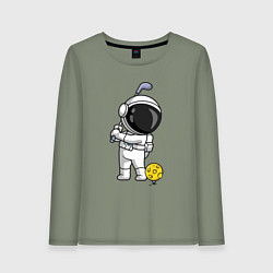 Лонгслив хлопковый женский Космический гольф, цвет: авокадо
