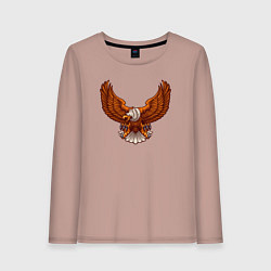 Лонгслив хлопковый женский Свободный орёл, цвет: пыльно-розовый