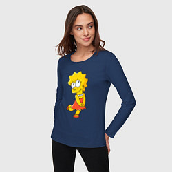 Лонгслив хлопковый женский Lisa Simpson, цвет: тёмно-синий — фото 2