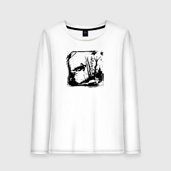 Лонгслив хлопковый женский Грязь, скорость и велик, цвет: белый