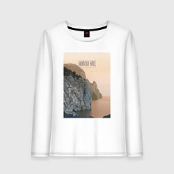 Лонгслив хлопковый женский Горная душа, цвет: белый