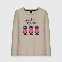Лонгслив хлопковый женский Squid games, цвет: миндальный