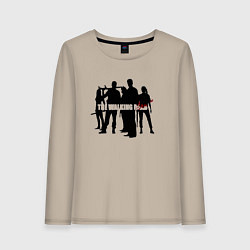 Лонгслив хлопковый женский Ходячие герои фильтр gamma, цвет: миндальный