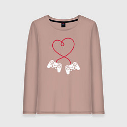 Лонгслив хлопковый женский Lover gamer, цвет: пыльно-розовый