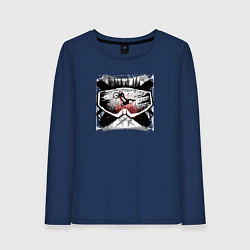 Лонгслив хлопковый женский Маска МТБ, цвет: тёмно-синий