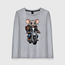 Лонгслив хлопковый женский Biker mice, цвет: меланж