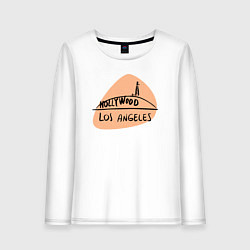 Лонгслив хлопковый женский Hollywood Los Angeles, цвет: белый