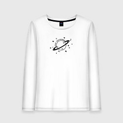 Лонгслив хлопковый женский Моя вселенная для пары, цвет: белый