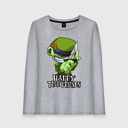 Лонгслив хлопковый женский Happy three friends - Flippy, цвет: меланж