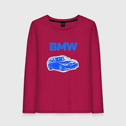 Лонгслив хлопковый женский Blue bmw, цвет: маджента