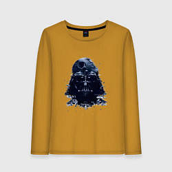 Лонгслив хлопковый женский Дарт вейдер мазайка, цвет: горчичный