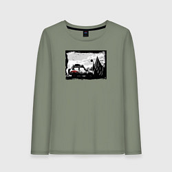 Лонгслив хлопковый женский Дикая страна, цвет: авокадо