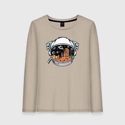 Лонгслив хлопковый женский Космическая пустыня, цвет: миндальный