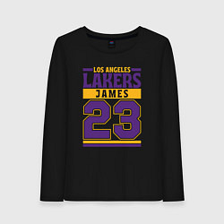 Лонгслив хлопковый женский Lakers - James 23, цвет: черный