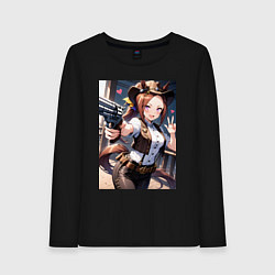 Женский лонгслив Девушка-шериф на диком западе