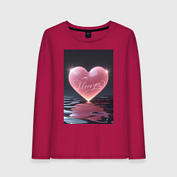 Женский лонгслив I love you сердце