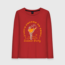Лонгслив хлопковый женский Summer party, цвет: красный
