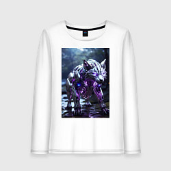 Женский лонгслив Киборг лиса с неоновой подсветкой