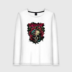 Лонгслив хлопковый женский Пуля для моего Валентина, цвет: белый