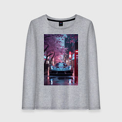 Женский лонгслив Суперкар и сакура