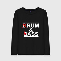 Лонгслив хлопковый женский Drum and bass black, цвет: черный