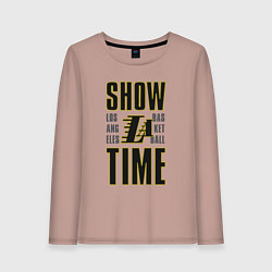 Лонгслив хлопковый женский Lakers show time, цвет: пыльно-розовый