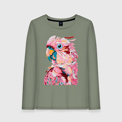 Женский лонгслив Розовый попугай