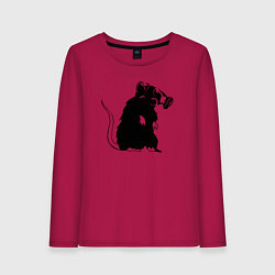Лонгслив хлопковый женский Gas rat, цвет: маджента